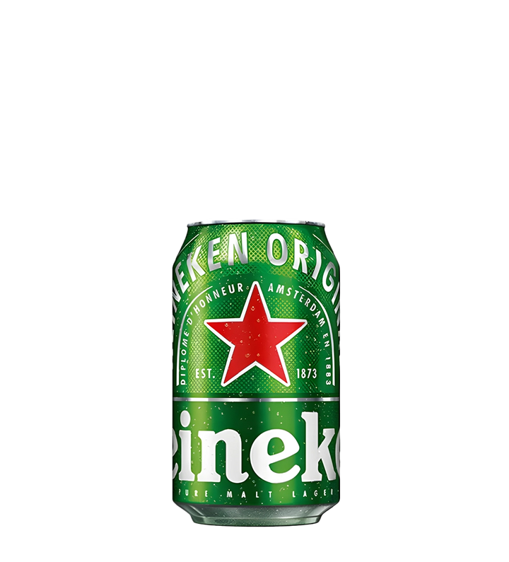 Heineken Original 330 ml can on white background