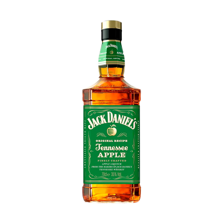 Jack Daniel's Apple whisky bottle on a clean white background
