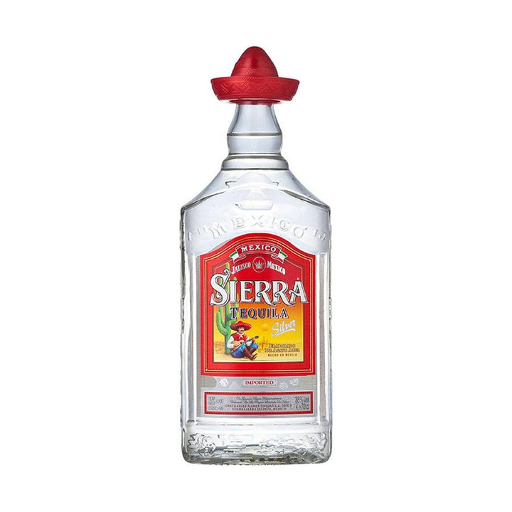 Sierra Tequila Silver With Salt Shaker tequila bottle on a clean white background