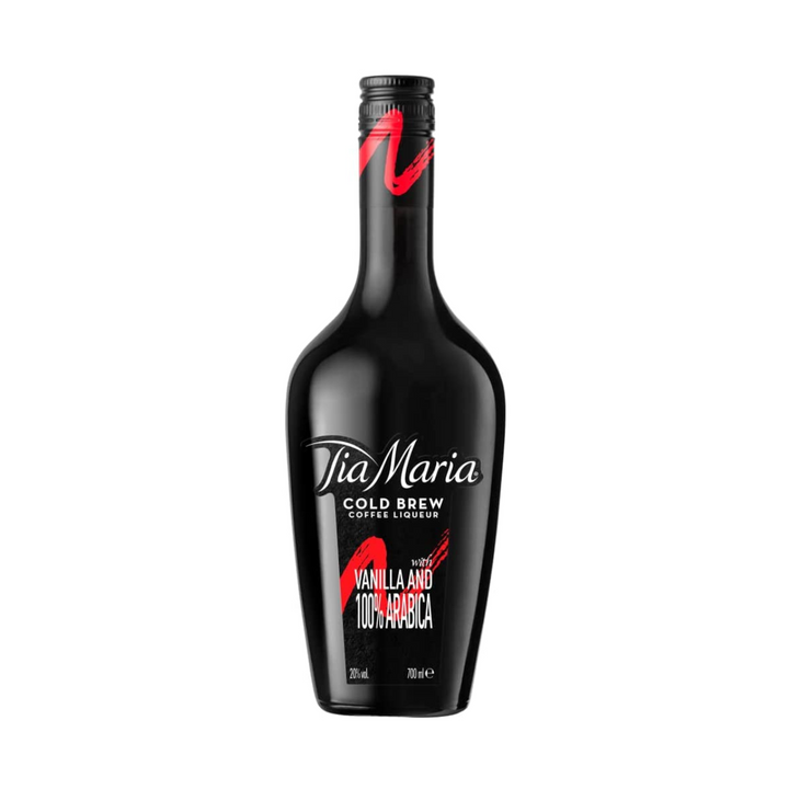 Tia Maria Vanilla And Bordo Arabica liqueur bottle on a clean white background