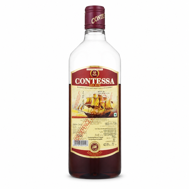 Contessa XXX Rum 750 ml bottle on a clean white background