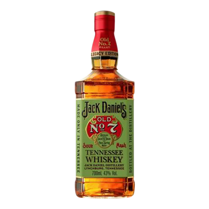 Jack Daniel's 1905 Legacy No 1 Green whisky bottle on a clean white background