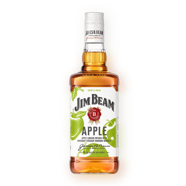 Jim Beam Apple whisky bottle on a clean white background
