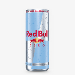 Red Bull Zero 250 ml can on white background