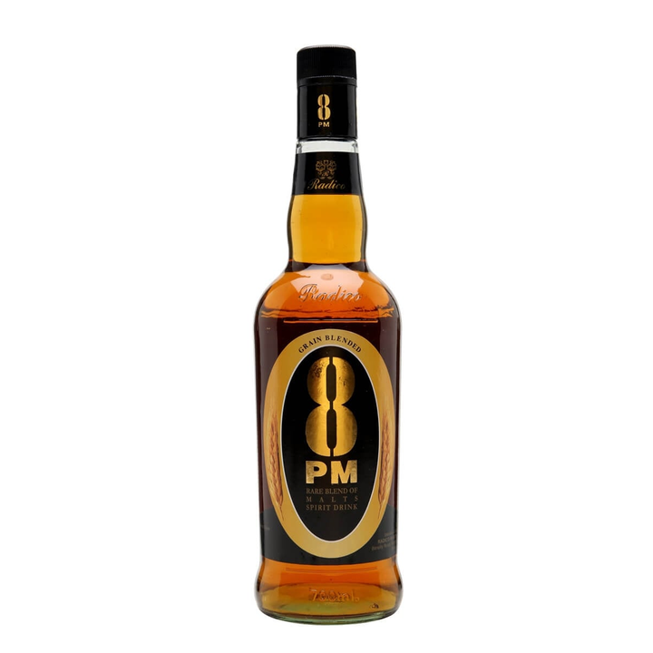 8 Pm Whisky whisky bottle on a clean white background