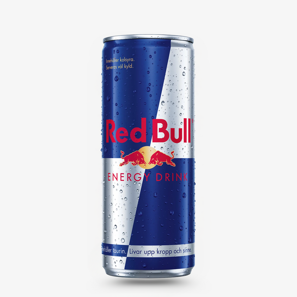 Red Bull Original 250 ml can on white background