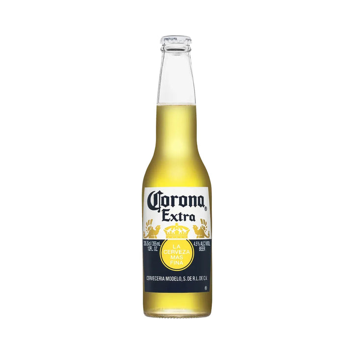 Corona Extra 355 ml bottle on white background