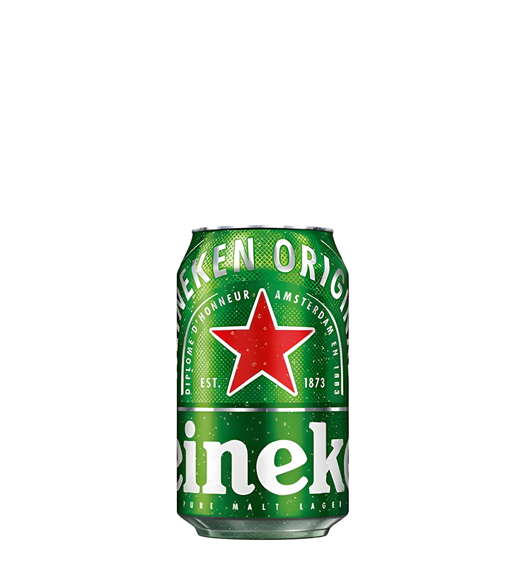 Heineken Original 330 ml can on white background