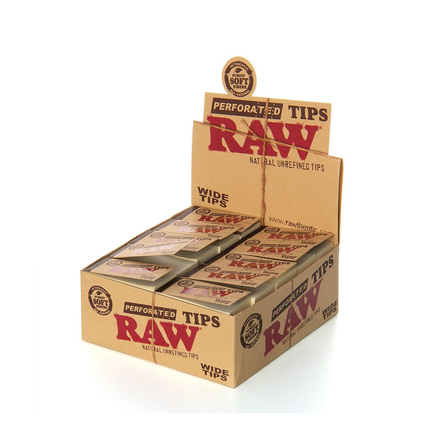 RAW Wide Perforated Tips wholesale display box