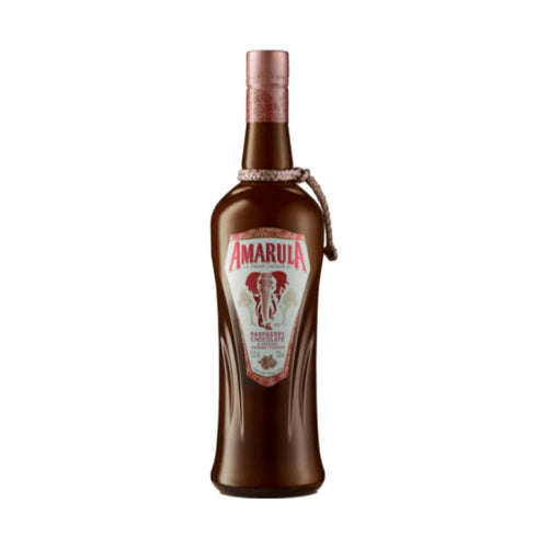 Amarulla Raspberry Choco Baobad liqueur bottle on a clean white background