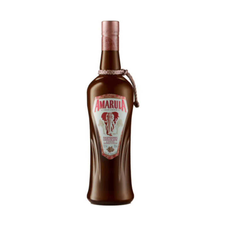 Amarulla Raspberry Choco Baobad liqueur bottle on a clean white background