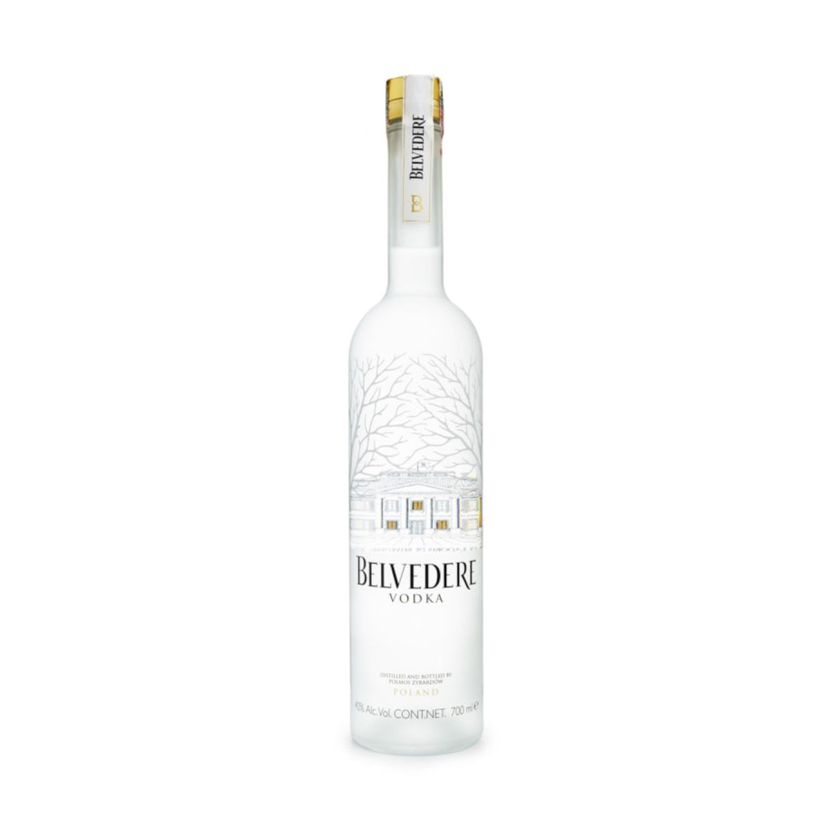 Belvedere Pure vodka 700 ml bottle on a clean white background
