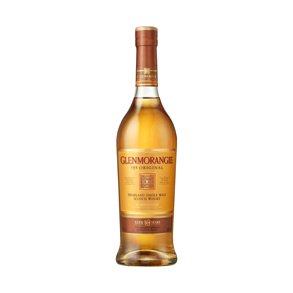 Glenmorangie Original whisky bottle on a clean white background