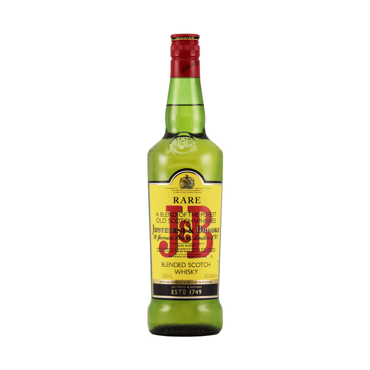 J&B Rare blended Scotch whisky bottle on a clean white background