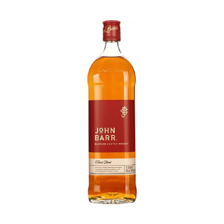 John Barr Finest whisky bottle on a clean white background