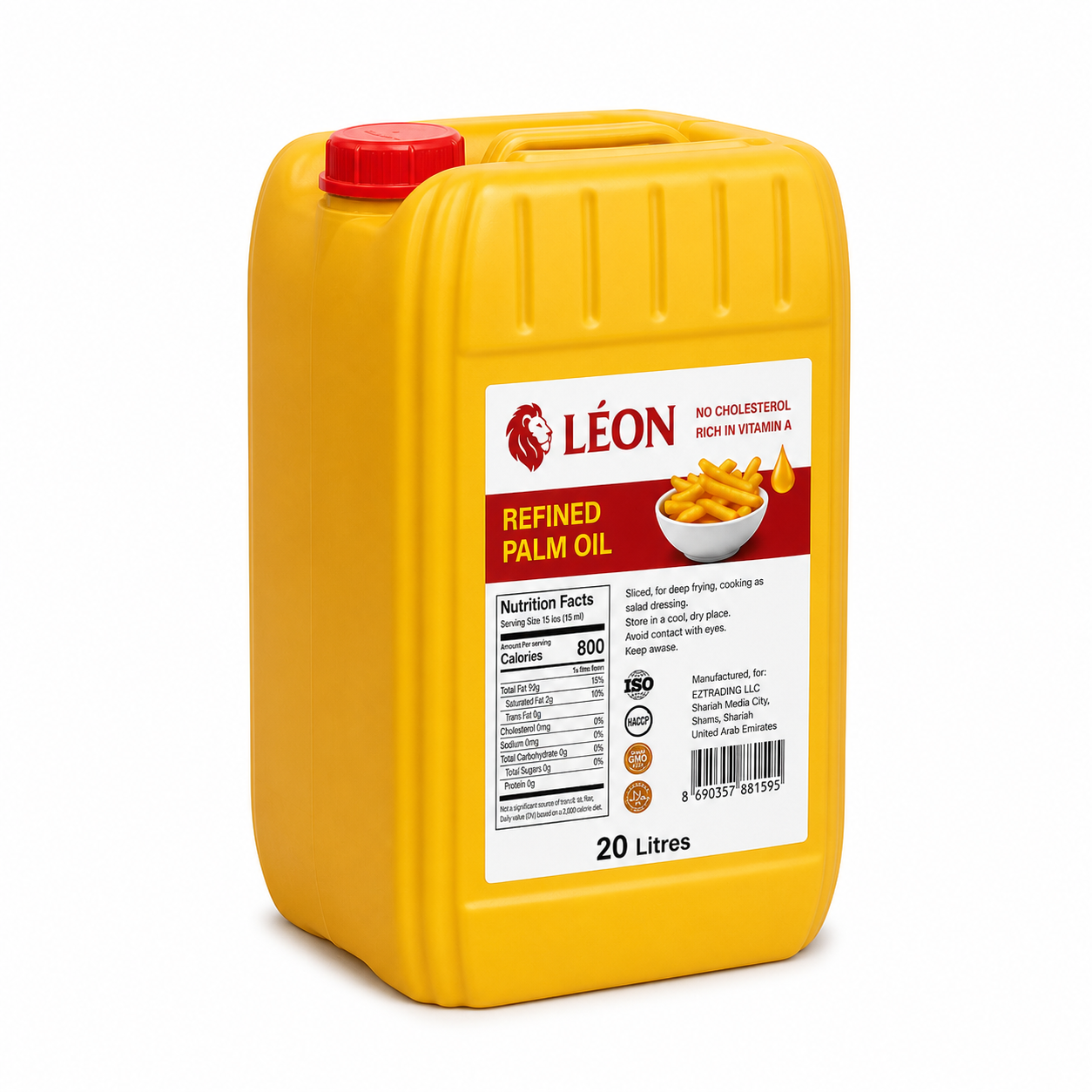 LÉON 20 litre palm oil commercial HDPE jerry can