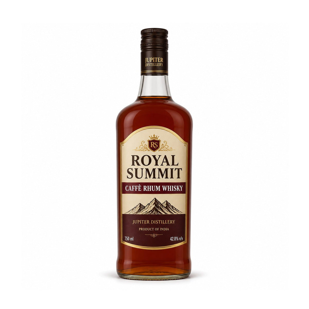 Royal Summit Caffè Rhum Whisky 750 ml bottle on a clean white background