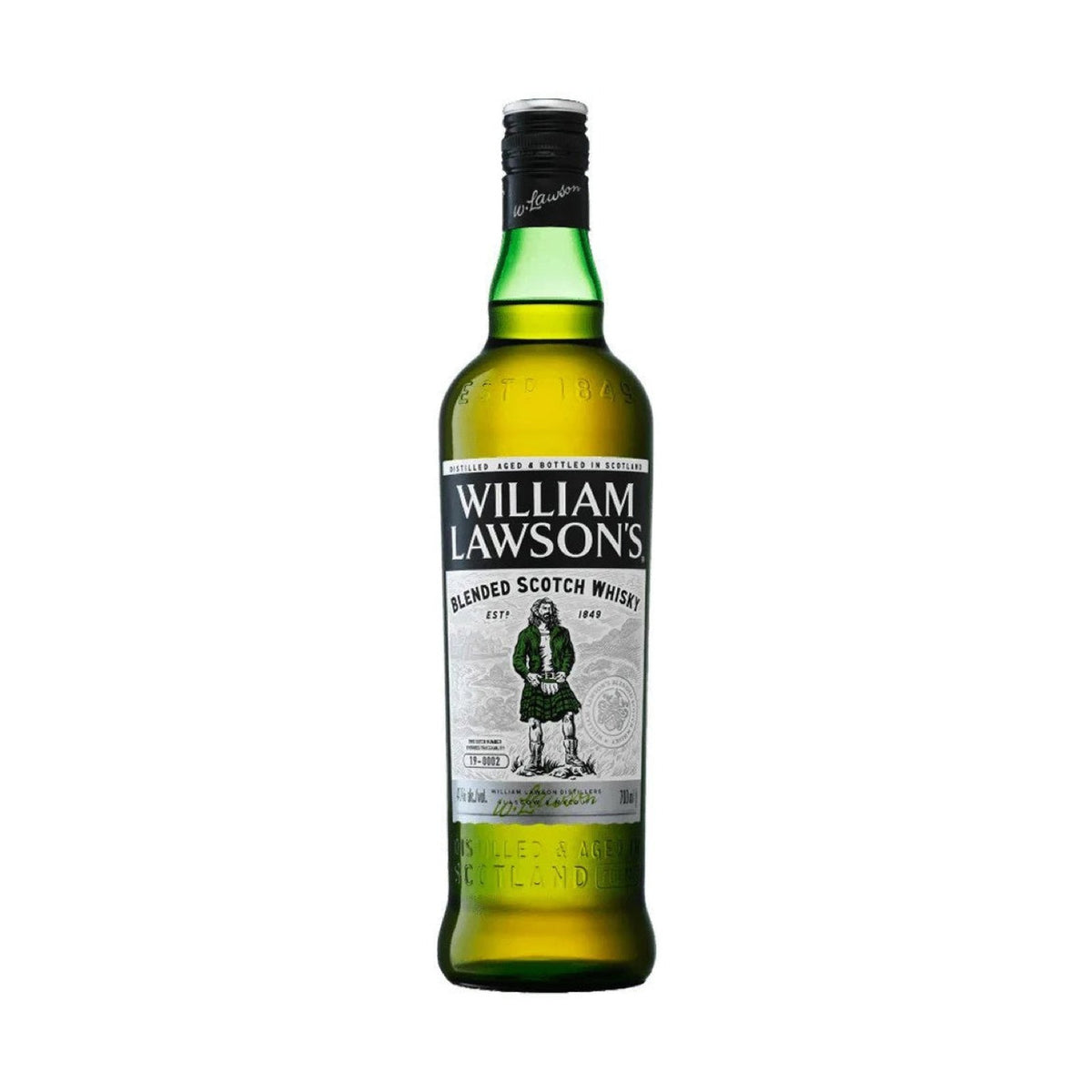William Lawson's Finest Blended Scotch Whisky whisky bottle on a clean white background