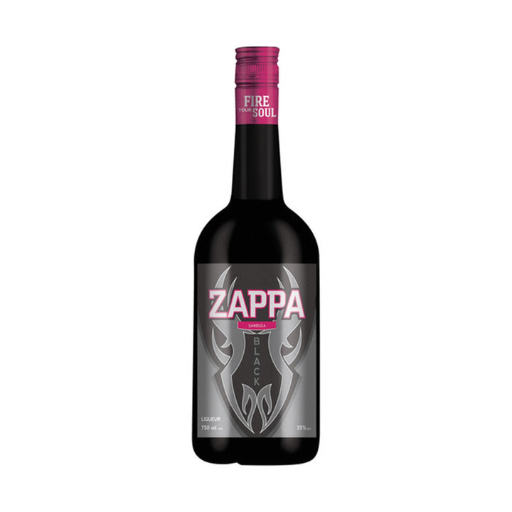 Zappa Sambuca Black liqueur bottle on a clean white background
