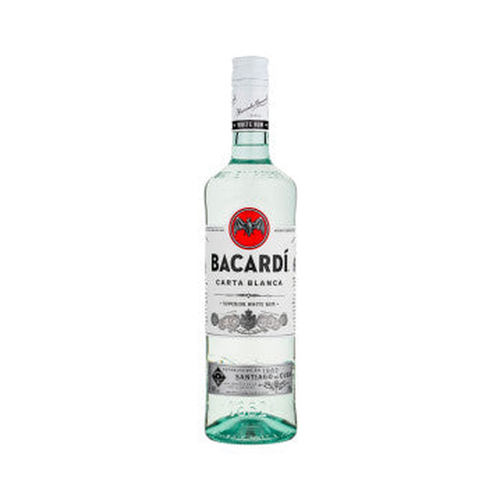 Bacardi Carta Blanca 750 ml bottle on a clean white background