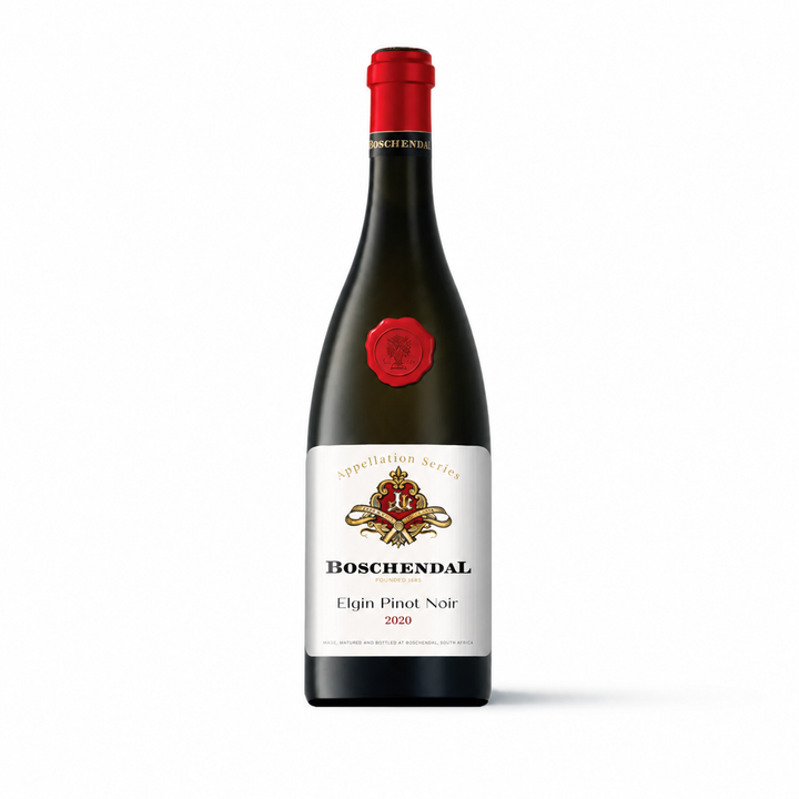Boschendal Elgin Pinot Noir wine bottle on a clean white background