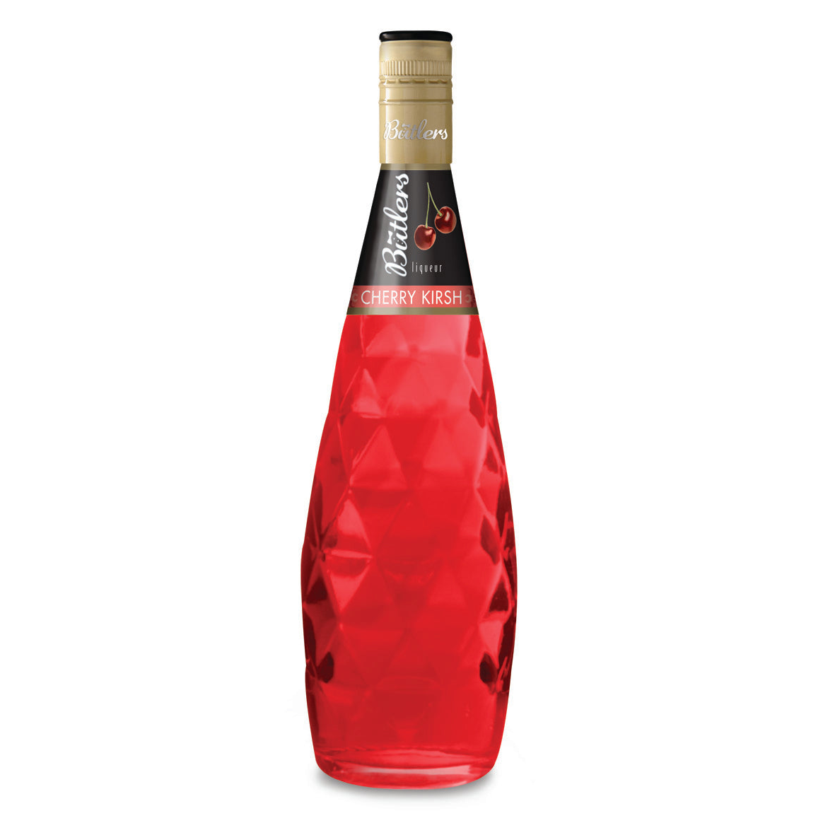 Butlers Cherry -kirsch liqueur bottle on a clean white background