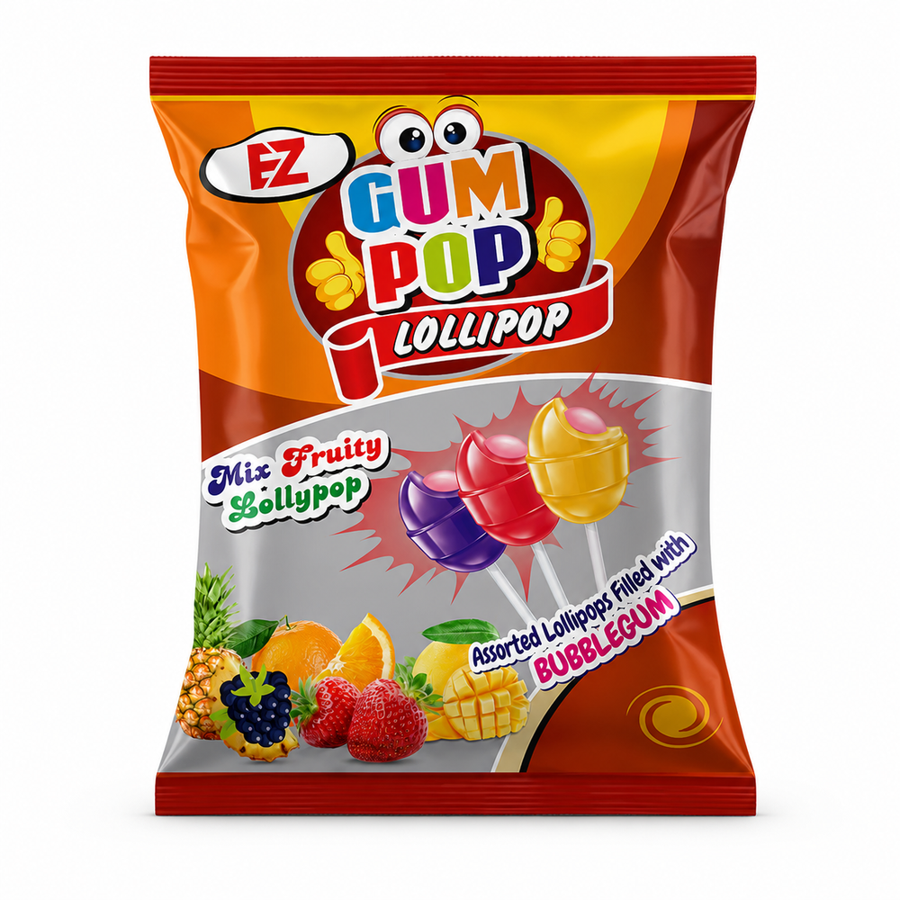 EZ Gum Pop Lollipops product image on white background