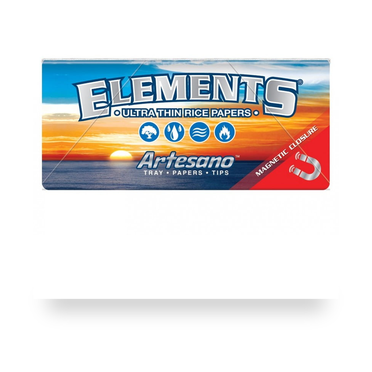 Elements Artesano King Size Slim + Tips and Tray retail product pack on white background