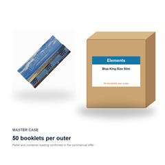 Elements Blue King Size Slim master case - 50 booklets per outer