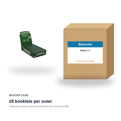 Elements Green 1¼ master case - 25 booklets per outer