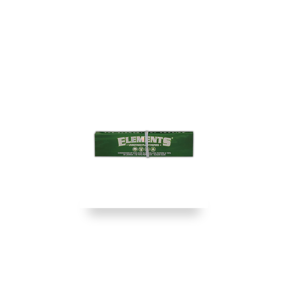 Elements Green Connoisseur King Size Slim + Tips retail product pack on white background