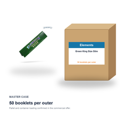 Elements Green King Size Slim master case - 50 booklets per outer