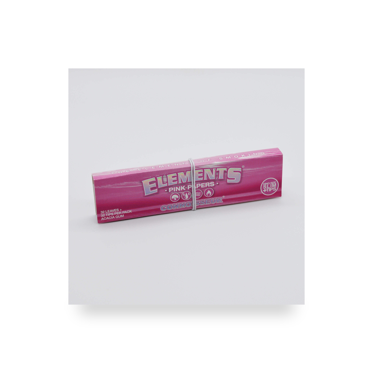 Elements Pink Connoisseur King Size Slim + Tips retail product pack on white background