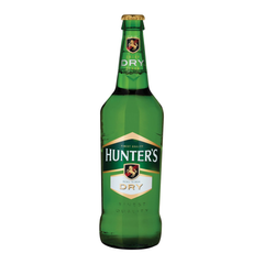 Hunters Dry Cider product bottle on a clean white background