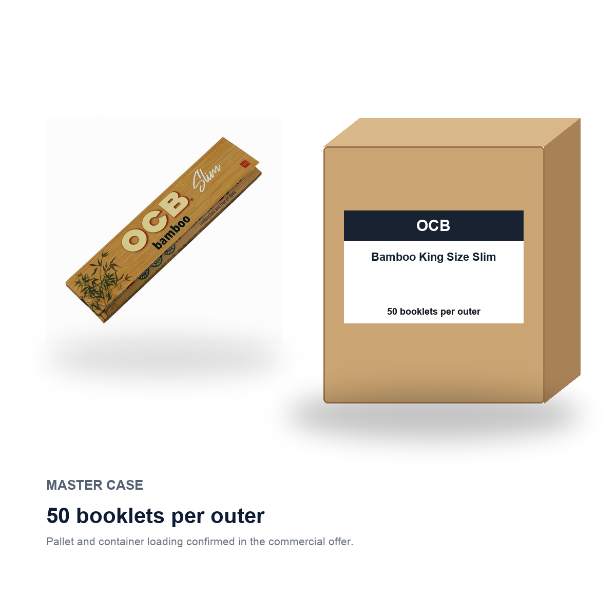 OCB Bamboo King Size Slim master case - 50 booklets per outer