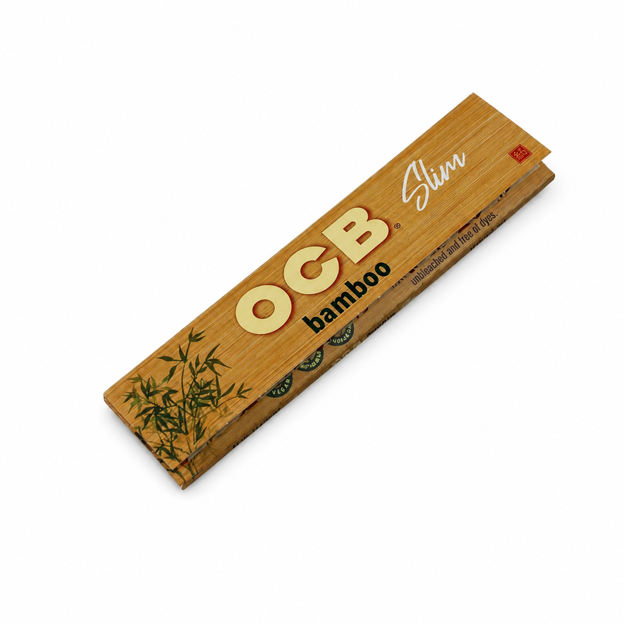 OCB Bamboo King Size Slim rolling papers booklet on a clean white background