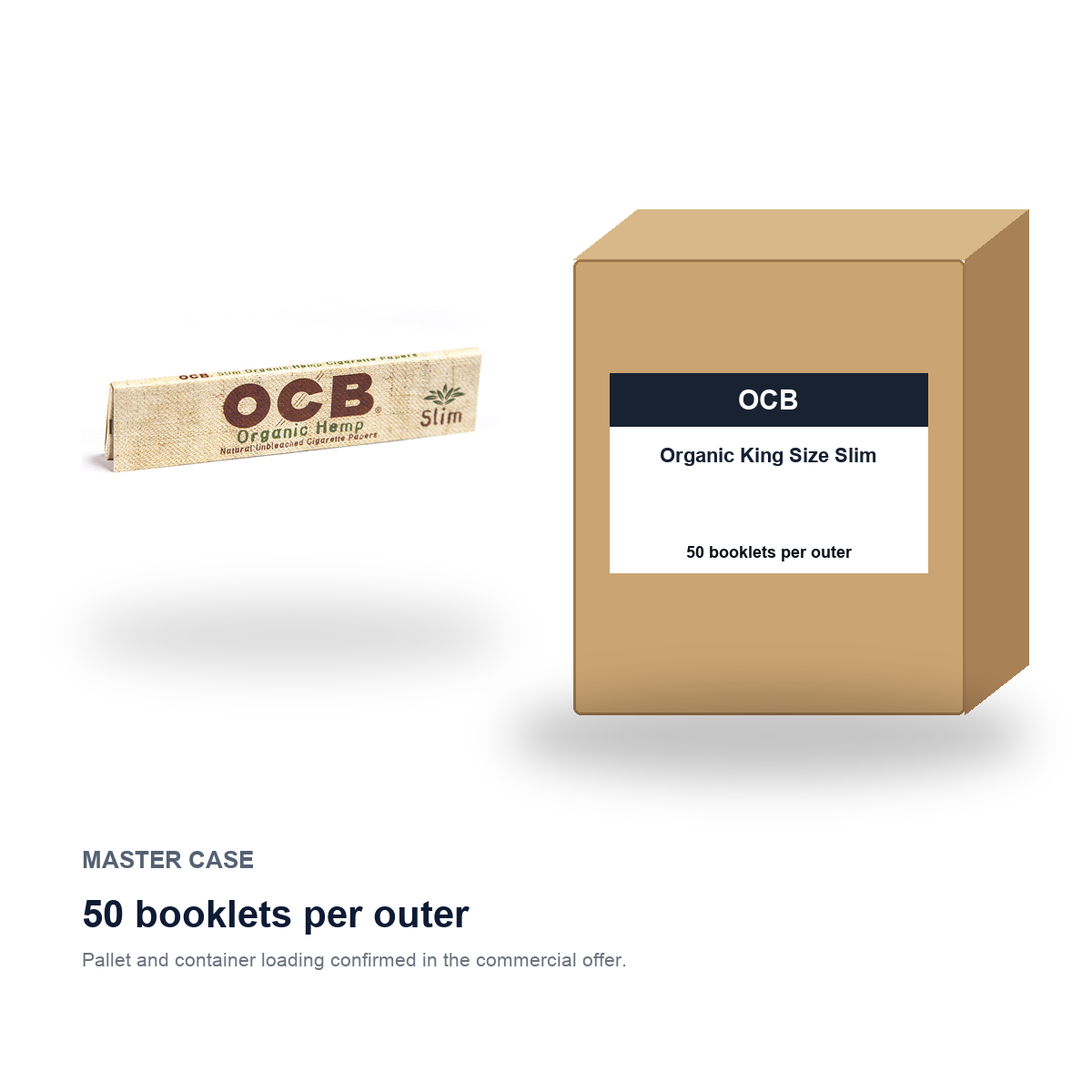 OCB Organic King Size Slim master case - 50 booklets per outer