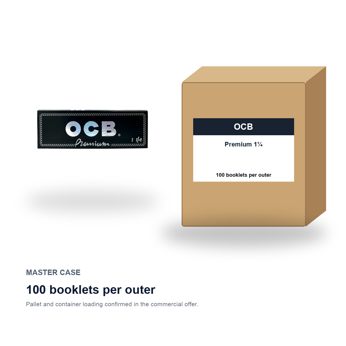 OCB Premium 1¼ master case - 100 booklets per outer