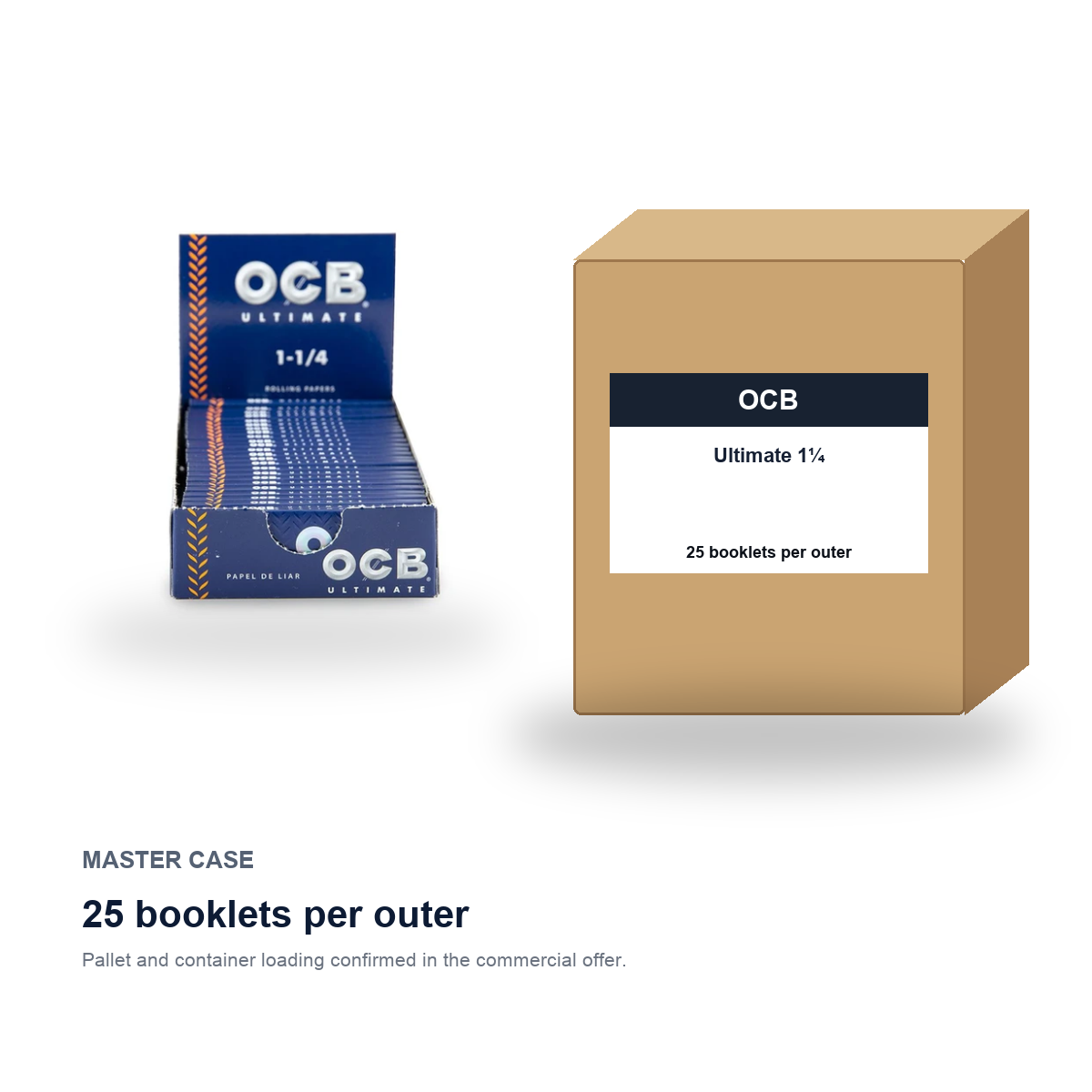 OCB Ultimate 1¼ master case - 25 booklets per outer