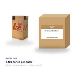 RAW 98 Special Bulk Cones master case - 1,400 cones per outer