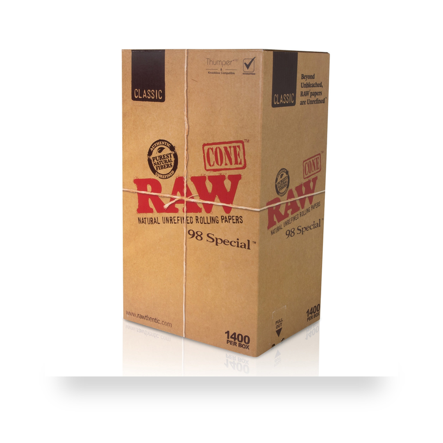 RAW 98 Special Bulk Cones retail product pack on white background