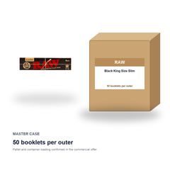 RAW Black King Size Slim master case - 50 booklets per outer