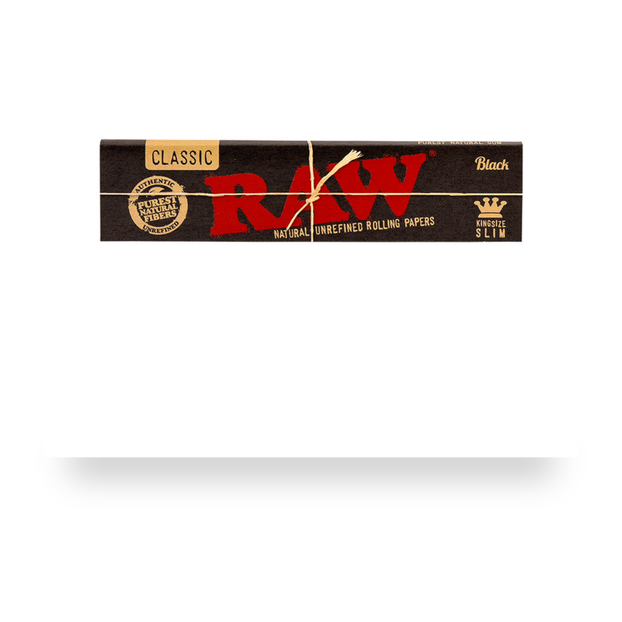 RAW Black King Size Slim retail product pack on white background