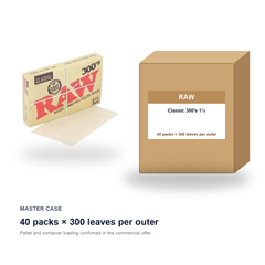 RAW Classic 300's 1¼ master case - 40 packs × 300 leaves per outer