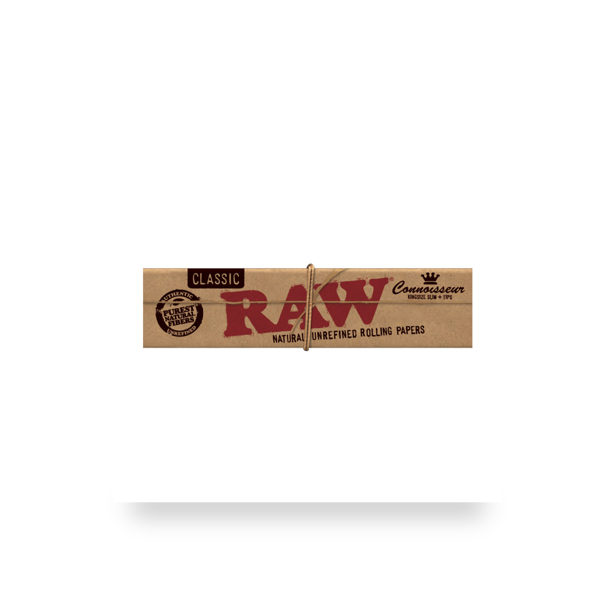 RAW Classic Connoisseur King Size Slim + Tips retail product pack on white background