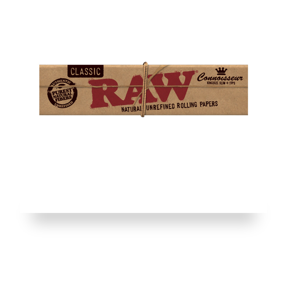 RAW Classic Connoisseur King Size Slim + Tips retail product pack on white background