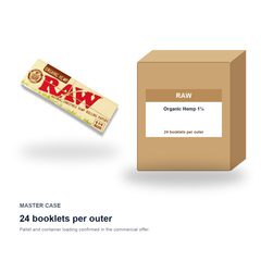 RAW Organic Hemp 1¼ master case - 24 booklets per outer