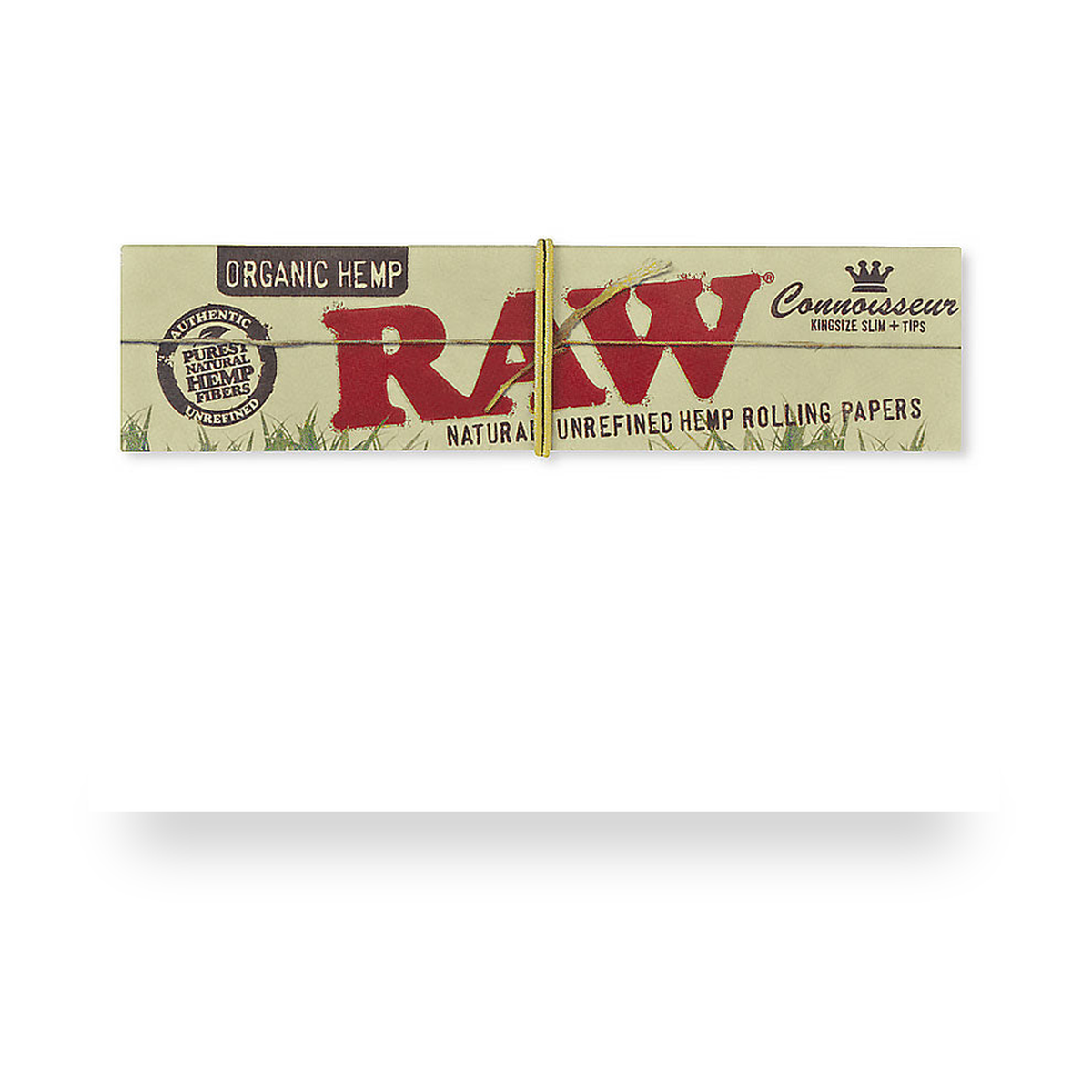 RAW Organic Hemp Connoisseur King Size Slim + Tips retail product pack on white background