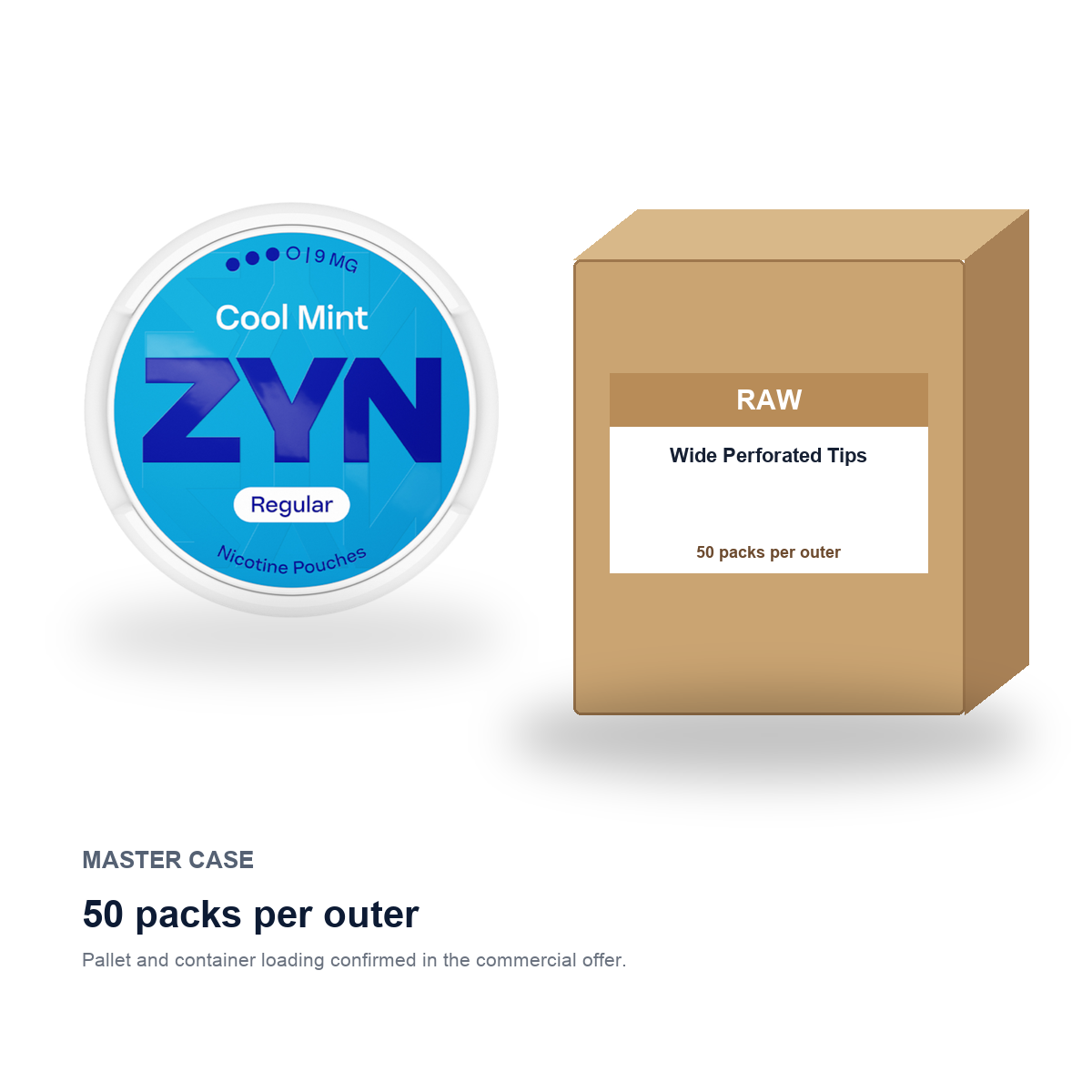 RAW Wide Perforated Tips master case - 50 packs per outer