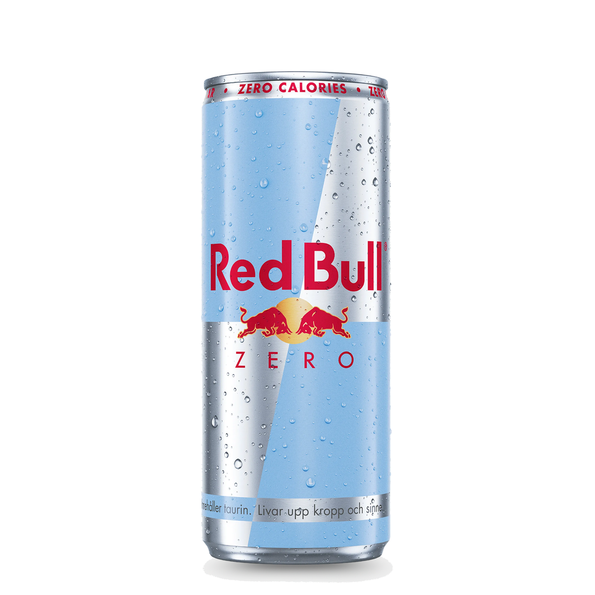 Red Bull Zero 250 ml can on white background